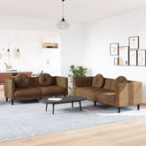 Sofa Set Brown Velvet, plywood, solid wood Large Seats Plenty