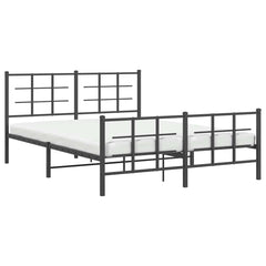 Bed Frame Black Powder-Coated Steel King Size Bed Frame