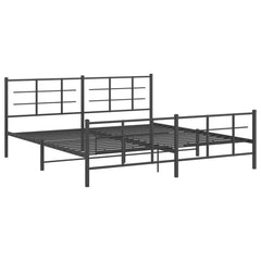 Bed Frame Black Steel Double Bed Frame Rectangular Modern