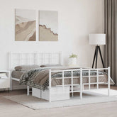 Bed Frame White Powder-coated steel Double Bed Frame