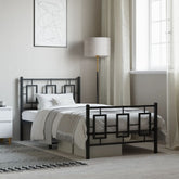 Bed Frame Black Powder-coated steel Twin Bed Frame Rectangular