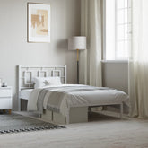Bed Frame White Powder-coated steel Twin Bed Frame Rectangular