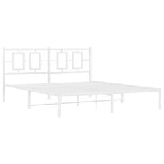Bed Frame White Steel King Bed Frame Rectangular Modern