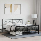 Bed Frame Black Steel Full Bed Frame Rectangular Industrial