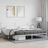 Bed Frame White Powder-coated steel Full Bed Frame Rectangular