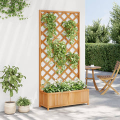 Planter Brown Solid fir wood 35.4 in x 13.8 in x 70.9 in Planters