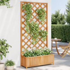 Planter Brown Solid fir wood 35.4 in x 13.8 in x 70.9 in Planters