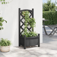 Planter Black Solid Fir Wood Medium Durable Planter