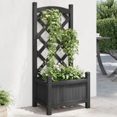 Planter Black Solid Fir Wood Medium Durable Planter
