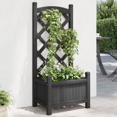 Planter Black Solid Fir Wood Medium Durable Planter