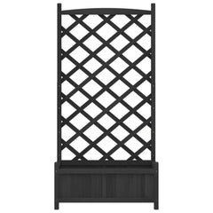 Planter Black Solid Fir Wood Medium Decorative Inlays Planter
