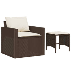 Garden Sofa Set Brown Poly Rattan Adult Modular Garden Sofa Set