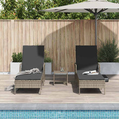 Sun Lounger 3 pcs Grey and Dark Grey 21.65 x 78.74 x 36.22 in