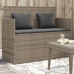 Garden Bench Gray PE rattan 47.2 in Removable Covers