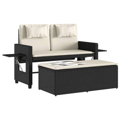 Garden Bench Black and Cream White