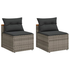Garden Sofa Grey PE Rattan 21.3 in W x 25.2 in D x 21.3 in H