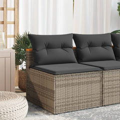 Garden Sofa Grey PE Rattan 21.3 in W x 25.2 in D x 21.3 in H