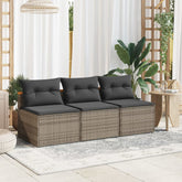 Garden Sofa Grey PE Rattan 21.3 in W x 25.2 in D x 21.3 in H
