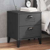 Bedside Table Anthracite Grey Engineered Wood with Plastic Handles