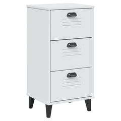 Bedside Table White Engineered wood Standard Bedside Table