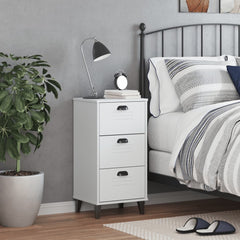 Bedside Table White Engineered wood Standard Bedside Table