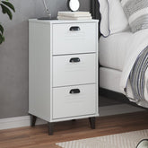 Bedside Table White Engineered wood Standard Bedside Table