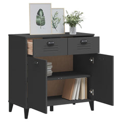 Storage Cabinet Anthracite Grey Engineered Wood, Plastic