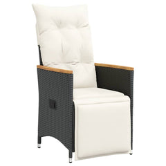 Reclining Garden Chair Set of 2 Black, Cream White