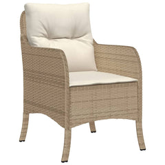 Garden Dining Set Beige PE rattan Small Removable Covers
