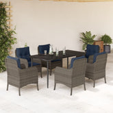 Garden Dining Set Grey, Black, Navy Blue