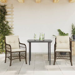 Bistro Set Brown, Cream White, Black