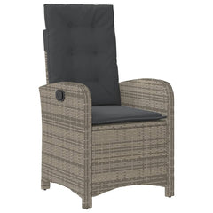 Garden Dining Set Grey Poly Rattan 5 Piece Set