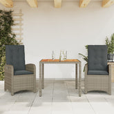 Garden Dining Set Grey and Brown