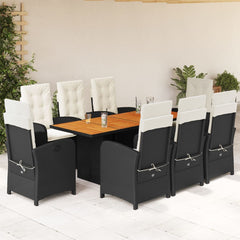 Garden Dining Set Black, Brown, Cream White