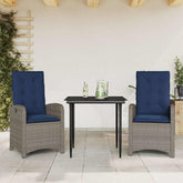 Garden Dining Set Gray PE rattan Medium Adjustable Feet
