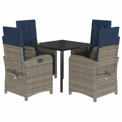Garden Dining Set Grey, Black, Navy Blue