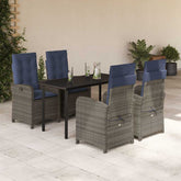 Garden Dining Set Grey, Black, Navy Blue