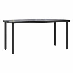Garden Dining Set Grey PE Rattan Large Adjustable Feet