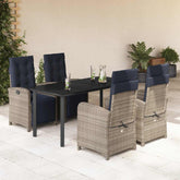 Garden Dining Set Grey, Navy blue