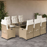 Garden Dining Set Beige