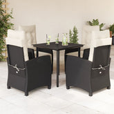 Garden Dining Set Black