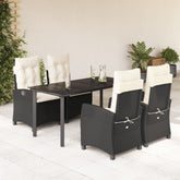 Garden Dining Set Black, Cream White