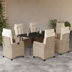 Garden Dining Set Beige and Black