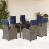 Garden Dining Set Grey, Black, Navy Blue