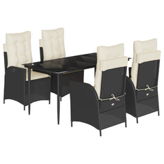 Garden Dining Set Black, Cream white