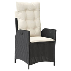 Garden Dining Set Black, Cream white