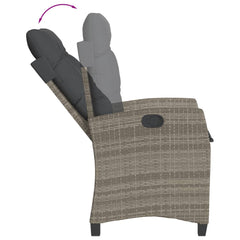 Garden Dining Set Grey PE rattan Standard Adjustable Armrests
