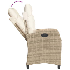 Garden Dining Set Beige and Black PE Rattan 5-Piece Set