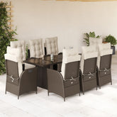 Garden Dining Set Brown, Cream White