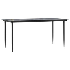 Garden Dining Set Grey, Black